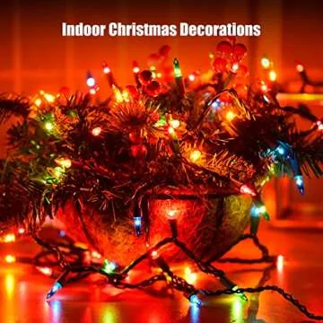 Dirnun Christmas Lights Multicolor 100 Count Incandescent Light UL Certified Connectable Christmas Tree Lights with Green Wires for Indoor Outdoor Xmas, Wedding, Holiday, Party, Home Decorations