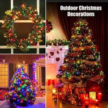 Dirnun Christmas Lights Multicolor 100 Count Incandescent Light UL Certified Connectable Christmas Tree Lights with Green Wires for Indoor Outdoor Xmas, Wedding, Holiday, Party, Home Decorations