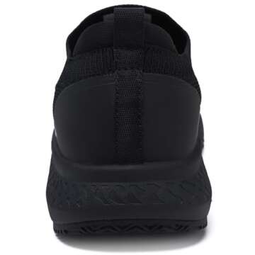 AEHAO Non Slip Work Shoes for Men Food Service Slip On Chef Kitchen Shoes Waterproof Work Shoes Restaurant Slip Resistant Hospital Walking Sneakers Air Cushion,Black 10.5