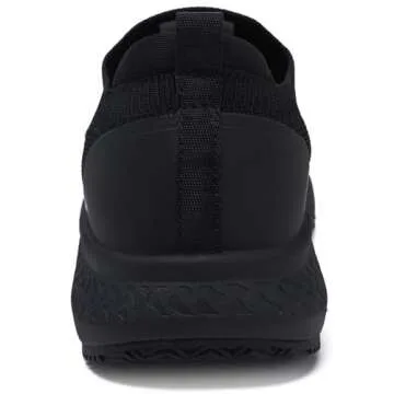 AEHAO Non Slip Work Shoes for Men Food Service Slip On Chef Kitchen Shoes Waterproof Work Shoes Restaurant Slip Resistant Hospital Walking Sneakers Air Cushion,Black 10.5