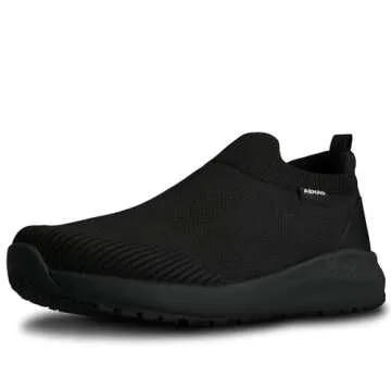 AEHAO Non Slip Work Shoes for Men Food Service Slip On Chef Kitchen Shoes Waterproof Work Shoes Restaurant Slip Resistant Hospital Walking Sneakers Air Cushion,Black 10.5