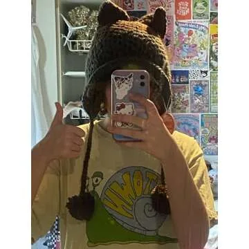 Cute Handmade Cat Beanie for Women - Cozy & Stylish