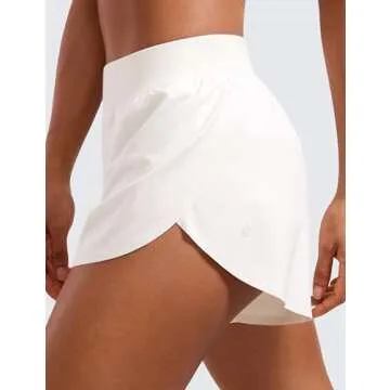 CRZ YOGA Mid Waisted Dolphin Athletic Shorts for Women