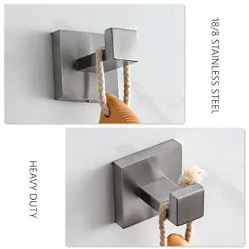 Stylish VELIMAX Square Towel Hooks - Premium Stainless Steel