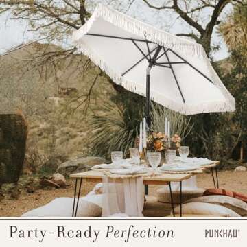 Punchau Boho Umbrella - Chic 6ft UV Resistant Shade