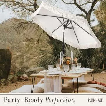 Punchau Boho Umbrella - Chic 6ft UV Resistant Shade