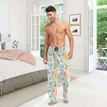 Pfrewn Men's Easter Pajama Pants with Pockets for Comfort