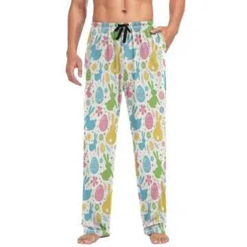 Pfrewn Men's Easter Pajama Pants with Pockets for Comfort