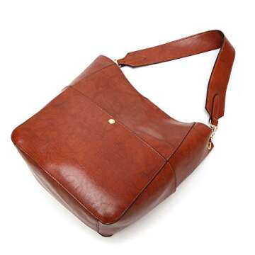 Molodo Womens Handbag, Pu Leather Bucket Tote Purse And Handbags Medium Satchel Hobo Purse Designer ...