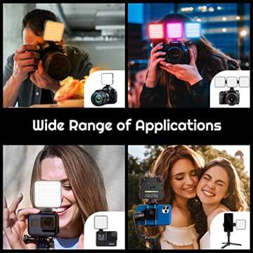 Weilisi RGB Video Light, Portable LED Camera Light, 2500mAh Capacity, 360° Full Color, CRI 95+ 2500-9000K, Magnetic Back and Pulley Design, RGB Video Light for YouTube/Photography/Video Conference