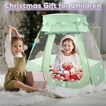 Wilhunter Baby Ball Pit Tent with 50 Balls - For Toddlers, Pink/White/Gray Princess Playhouse with Carry Bag, 109x90cm