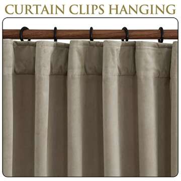 StangH Camel Beige Velvet Curtains 96 inches Long - Room Darkening Window Curtains for Kids Room, Heat Resistant & Privacy Assured Drapes for Sliding Door/French Window, W52 x L96, 2 Panels