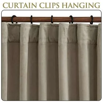 StangH Camel Beige Velvet Curtains 96 inches Long - Room Darkening Window Curtains for Kids Room, Heat Resistant & Privacy Assured Drapes for Sliding Door/French Window, W52 x L96, 2 Panels