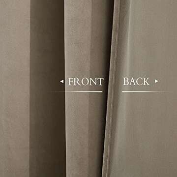 StangH Camel Beige Velvet Curtains 96 inches Long - Room Darkening Window Curtains for Kids Room, Heat Resistant & Privacy Assured Drapes for Sliding Door/French Window, W52 x L96, 2 Panels