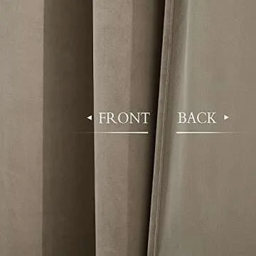 StangH Camel Beige Velvet Curtains 96 inches Long - Room Darkening Window Curtains for Kids Room, Heat Resistant & Privacy Assured Drapes for Sliding Door/French Window, W52 x L96, 2 Panels