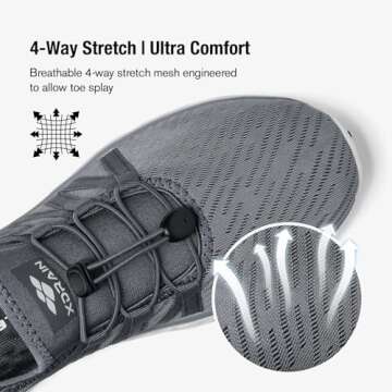 ALEADER Men's Water Shoes for Quick Drying Xdrain Adventure Beach Swim Shoes Dark Gray 10.5 D(M) US