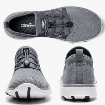 ALEADER Men's Water Shoes for Quick Drying Xdrain Adventure Beach Swim Shoes Dark Gray 10.5 D(M) US