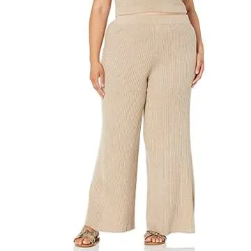 The Drop Women's Catalina Pull-On Rib Sweater Pant, Heather Brown, 2X, Plus Size