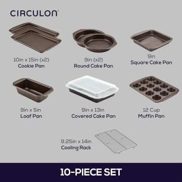 Circulon Nonstick Bakeware Set - 10 Piece Baking Essentials