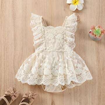 Stylish Infant Baby Girl Summer Outfits Sleeveless Lace Bodysuit Romper for 0-24 Months