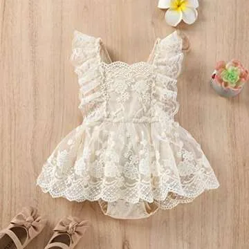 Stylish Infant Baby Girl Summer Outfits Sleeveless Lace Bodysuit Romper for 0-24 Months