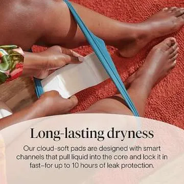 Cora 100% Organic Cotton Topsheet Maxi Pads | Maxi Period Pads with Wings | Maxi Overnight Absorbency | Unscented, Comfortable, Powerfully Absorbent, Leak Protection (24 Count)