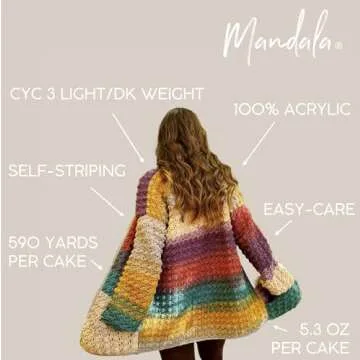 Lion Brand Mandala Yarn - Colorful Yarn for Crafting