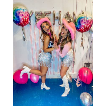 LXXIASHI Pink Cowgirl Hat with Tiara for Women