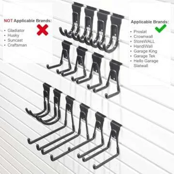 ATOOLA 14 Pack Slatwall Hooks for Garage Organization