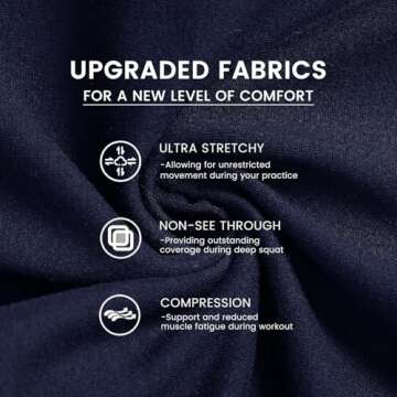 GAYHAY Leggings with Pockets for Women - 19" / 25" Yoga Pants High Waist Tummy Control Compression for Workout Navy Blue