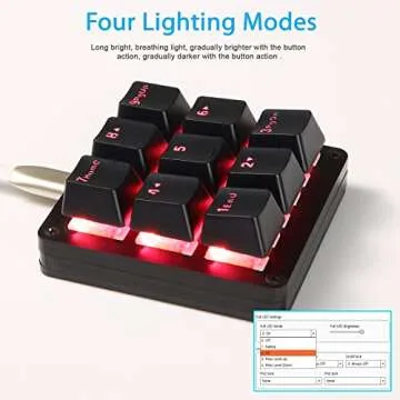 Koolertron Mechanical Numpad Macro Keyboard, 9-Key Numeric Keypad LED Backlit Gaming Keyboard, Fully Programmable Number Pad Keyboard, Computer High Ground Mechanical Macro Number Keypad