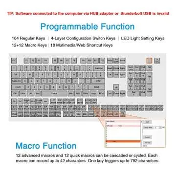 Koolertron Mechanical Numpad Macro Keyboard, 9-Key Numeric Keypad LED Backlit Gaming Keyboard, Fully Programmable Number Pad Keyboard, Computer High Ground Mechanical Macro Number Keypad