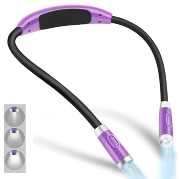 Vekkia Rechargeable LED Neck Reading Light, Book Lights for Reading in Bed, 3 Brightness Levels, Fle...