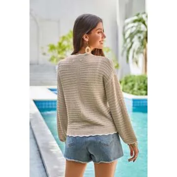 GRACE KARIN Short Cardigan Elegant V Neck Cropped Sweater