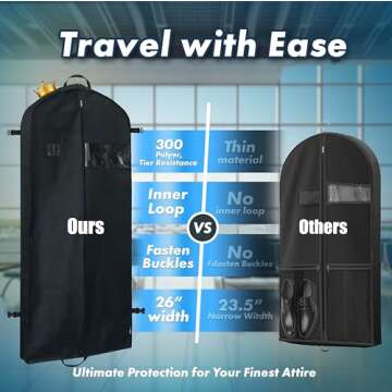 Simple Houseware 60-Inch Heavy Duty Garment Bag For Suits, Tuxedos, Dresses, Coats
