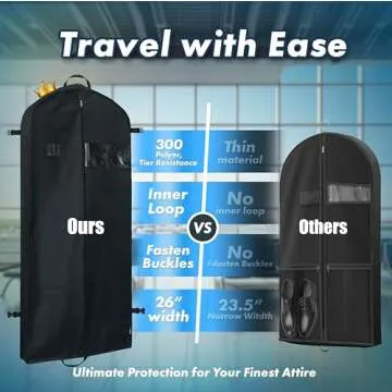Simple Houseware 60-Inch Heavy Duty Garment Bag For Suits, Tuxedos, Dresses, Coats