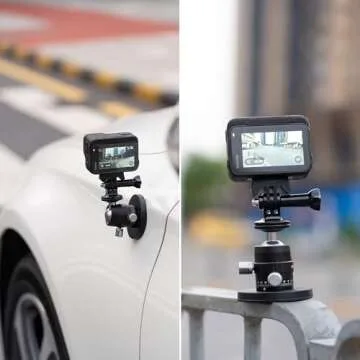 PROfezzion Magnetic Mount for GoPro, Strong Manget Base with Detachable 360° Rotation Ball Head for GoPro Hero 13/12/11/10/9/8/7/6, DJI Osmo Action 5/4/3/2, Insta360 X4/X3/Ace/Ace Pro Action Cameras