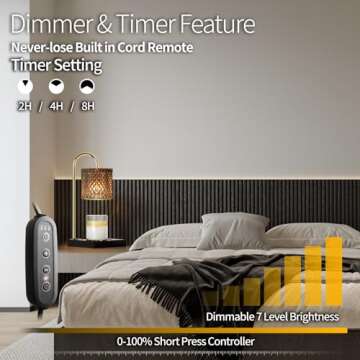 Candle Warmer Lamp, Candle Lamp Wax Warmer Heating Lamp, Timer & Dimmer 7-Levels, Fits Cup Jar Candles, Candle Top Melting, Crystal Candle Heater Lamp for Scented Wax, Elegant Home Decor, Black Glass