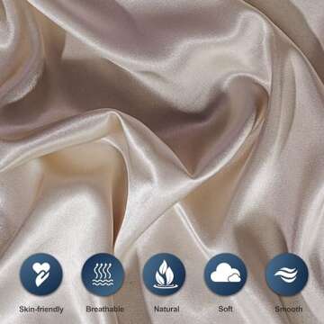 ANNIKA SILK 100% Mulberry Silk Pillow Case for Hair and Skin - 22 Momme 6A Queen Size (20" x 30") Silk Pillow and Sleep Mask Set with Small and Big Hair Tie (Taupe)