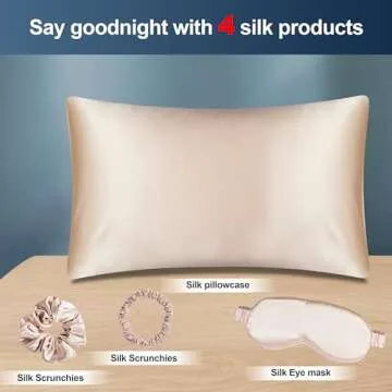ANNIKA SILK 100% Mulberry Silk Pillow Case for Hair and Skin - 22 Momme 6A Queen Size (20" x 30") Silk Pillow and Sleep Mask Set with Small and Big Hair Tie (Taupe)