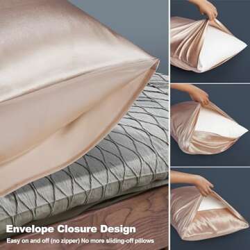 ANNIKA SILK 100% Mulberry Silk Pillow Case for Hair and Skin - 22 Momme 6A Queen Size (20" x 30") Silk Pillow and Sleep Mask Set with Small and Big Hair Tie (Taupe)