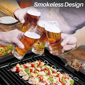 Secura Smokeless Indoor Grill with Reversible Grill Plates