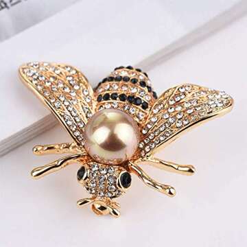 Honey Bee Brooch Crystal Insect Themed Fashion Jewelry