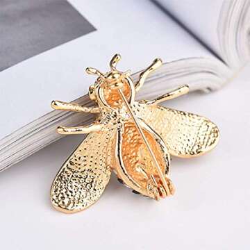 Honey Bee Brooch Crystal Insect Themed Fashion Jewelry