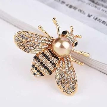 Honey Bee Brooch Crystal Insect Themed Fashion Jewelry