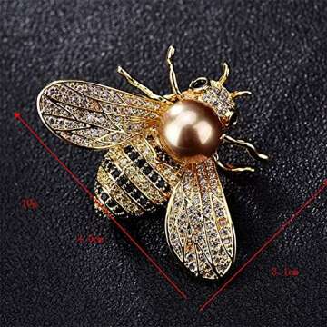 Honey Bee Brooch Crystal Insect Themed Fashion Jewelry