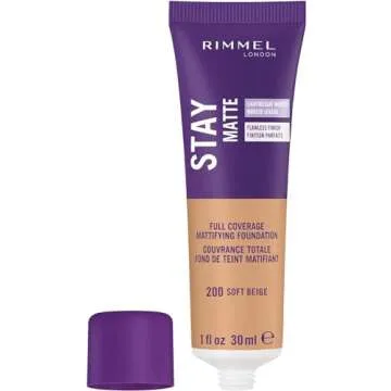 Rimmel London Stay Matte Liquid Mousse - 200 Soft Beige - Foundation, Lightweight, Shine Control, Oi...
