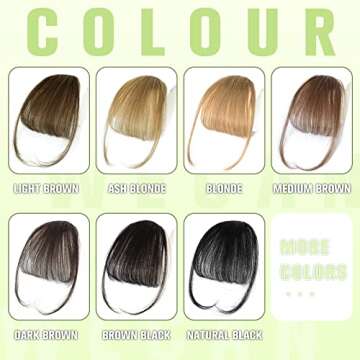 WECAN Clip in Bangs 100% Human Hair Extensions Blonde bangs hair clip Fringe with Temples Wigs for Women Everyday Wear Curved Bangs (M Blonde)