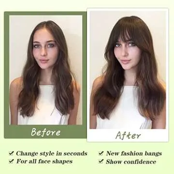 WECAN Clip in Bangs 100% Human Hair Extensions Blonde bangs hair clip Fringe with Temples Wigs for Women Everyday Wear Curved Bangs (M Blonde)