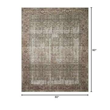 Loloi Amber Lewis Georgie Collection GER-07 Moss/Salmon 5'-0" x 7'-6", .19" Pile Height, Area Rug